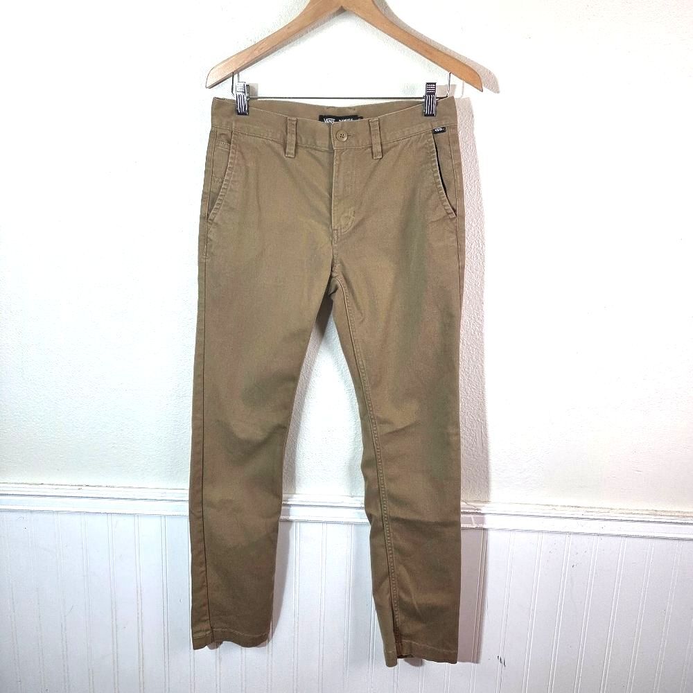 Vans Authentic Chino Pants Mens 28 Slim Fit Khaki Stretch Skate Casual